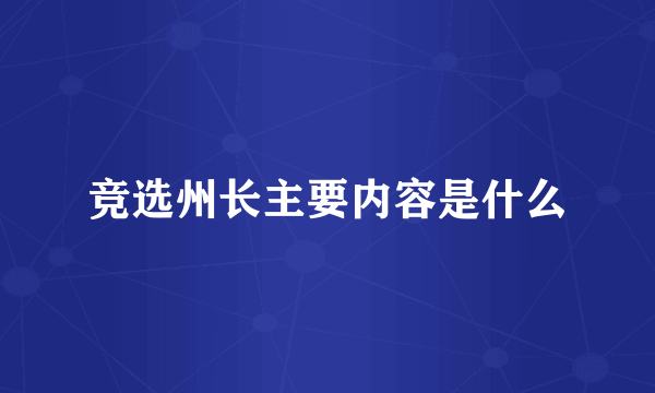 竞选州长主要内容是什么