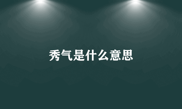 秀气是什么意思