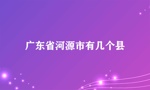 广东省河源市有几个县