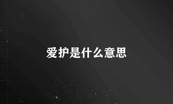 爱护是什么意思