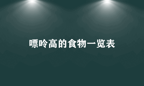 嘌呤高的食物一览表