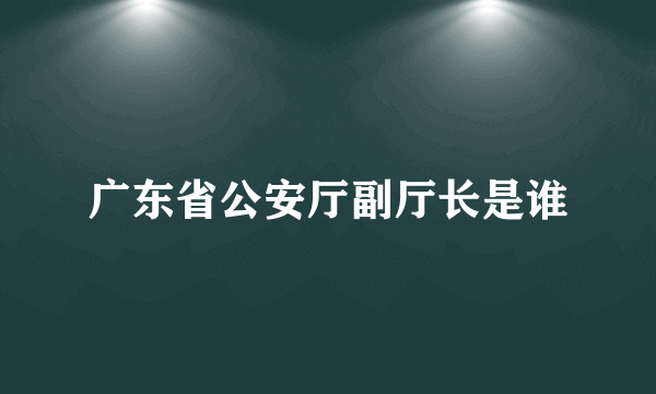 广东省公安厅副厅长是谁