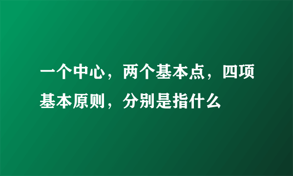 一个中心，两个基本点，四项基本原则，分别是指什么