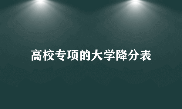 高校专项的大学降分表