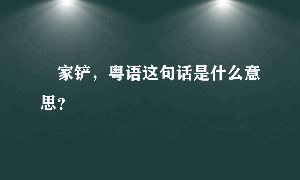 冚家铲，粤语这句话是什么意思？