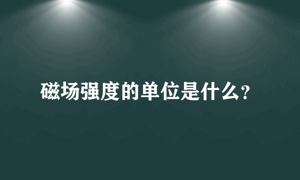 磁场强度的单位是什么？