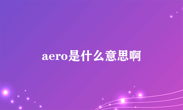 aero是什么意思啊