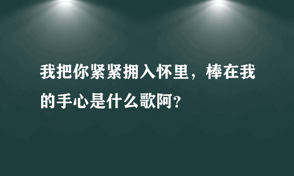 我把你紧紧拥入怀里，棒在我的手心是什么歌阿？