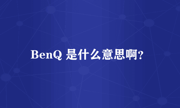 BenQ 是什么意思啊？