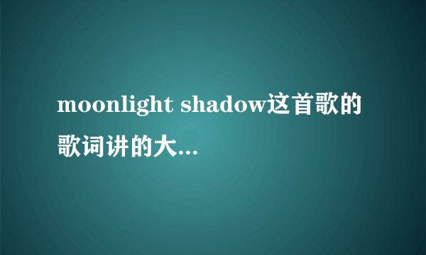 moonlight shadow这首歌的歌词讲的大概是什么意思啊