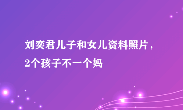 刘奕君儿子和女儿资料照片，2个孩子不一个妈