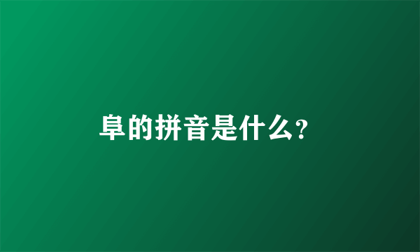 阜的拼音是什么？