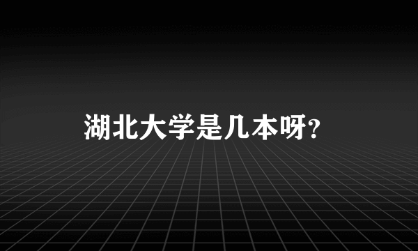 湖北大学是几本呀？