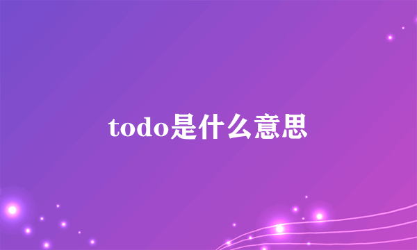 todo是什么意思