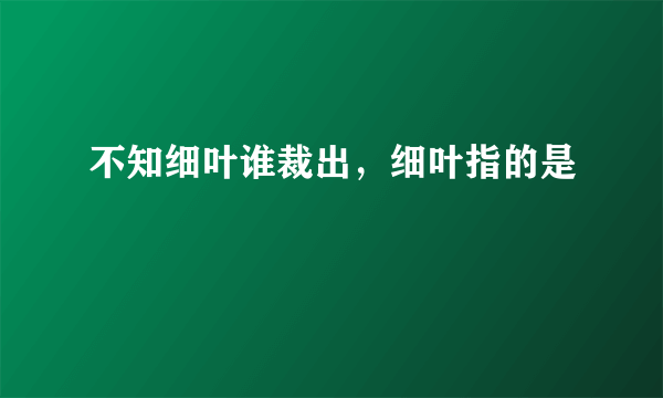 不知细叶谁裁出，细叶指的是