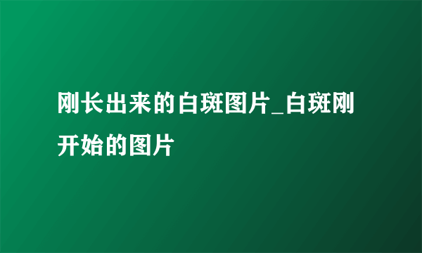 刚长出来的白斑图片_白斑刚开始的图片