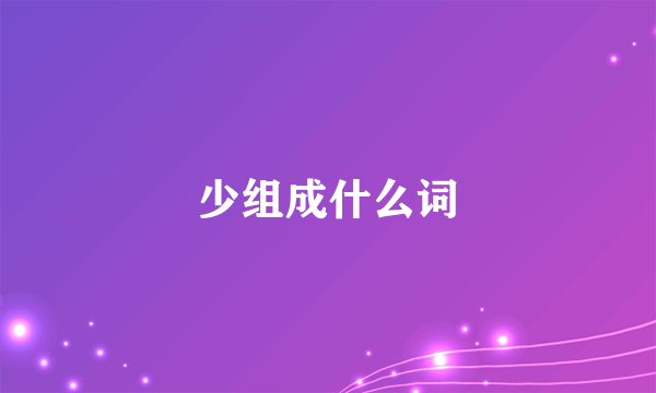 少组成什么词