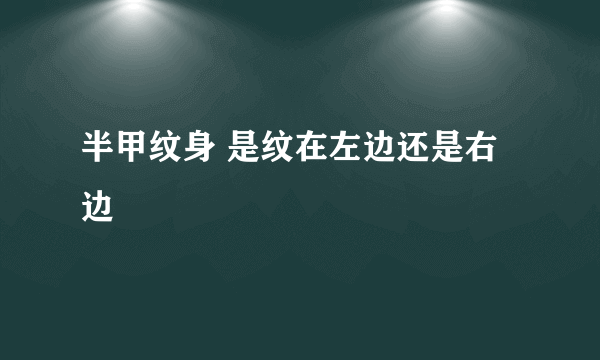 半甲纹身 是纹在左边还是右边