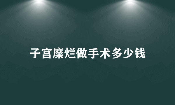 子宫糜烂做手术多少钱