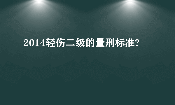 2014轻伤二级的量刑标准?