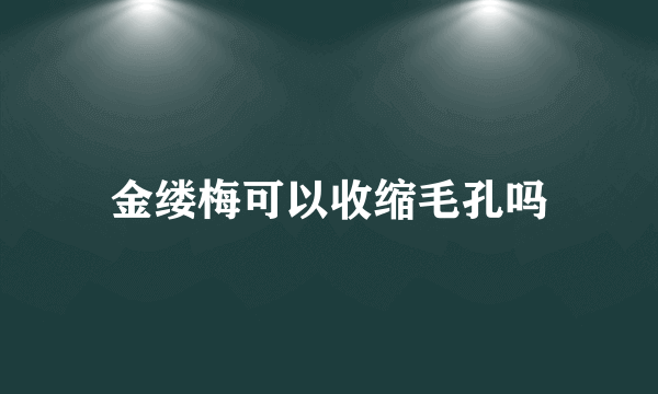 金缕梅可以收缩毛孔吗