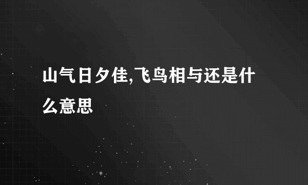 山气日夕佳,飞鸟相与还是什么意思