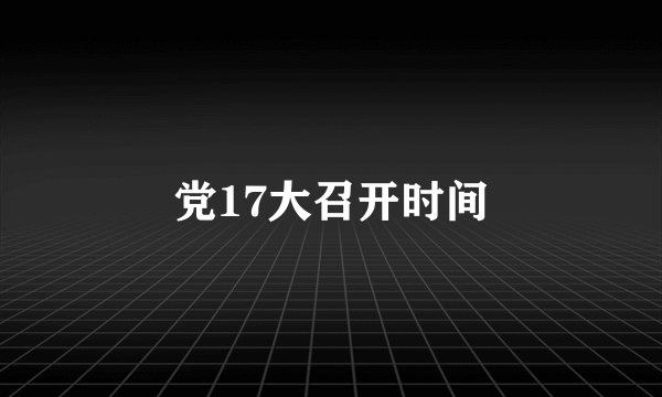 党17大召开时间