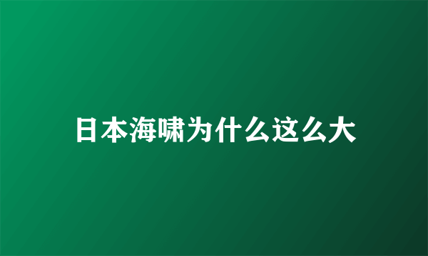 日本海啸为什么这么大