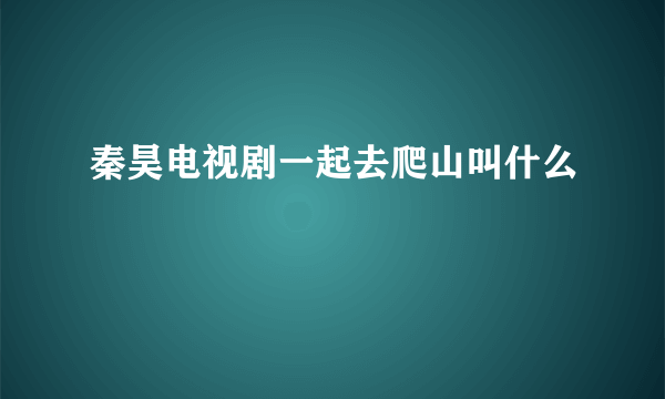 秦昊电视剧一起去爬山叫什么