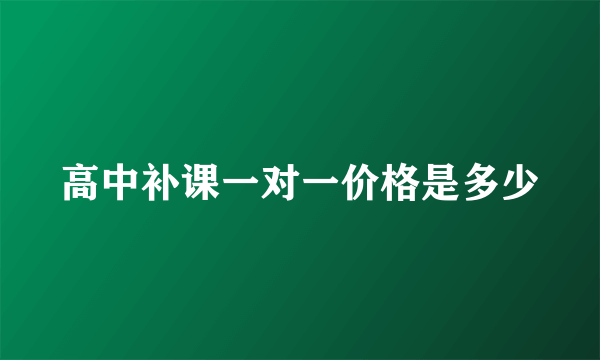 高中补课一对一价格是多少