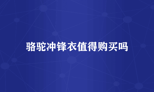 骆驼冲锋衣值得购买吗