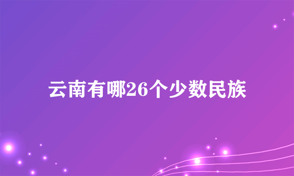 云南有哪26个少数民族