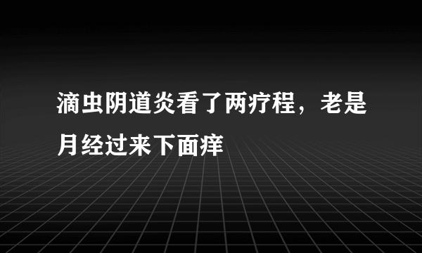 滴虫阴道炎看了两疗程，老是月经过来下面痒