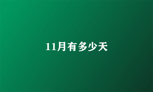 11月有多少天