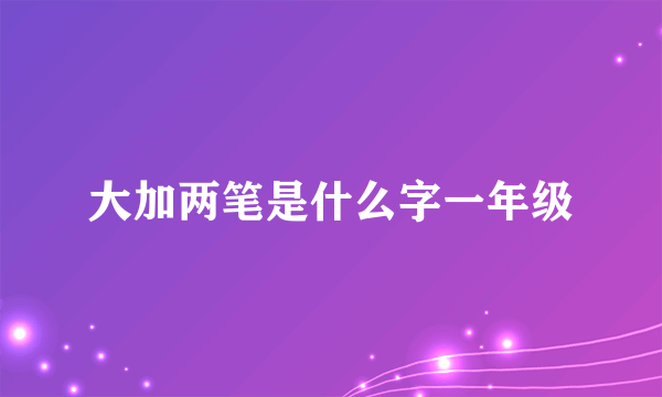 大加两笔是什么字一年级