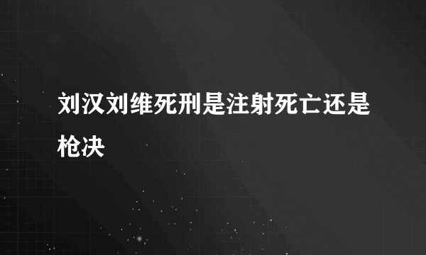 刘汉刘维死刑是注射死亡还是枪决