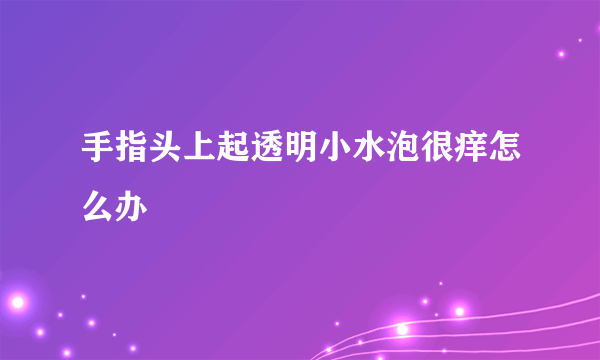 手指头上起透明小水泡很痒怎么办