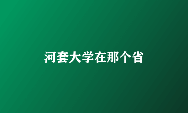 河套大学在那个省