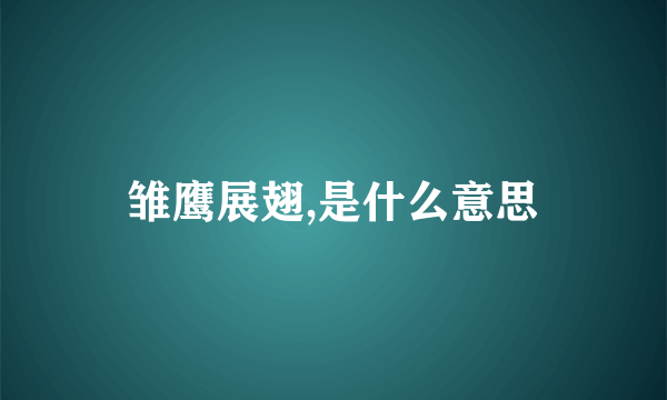 雏鹰展翅,是什么意思