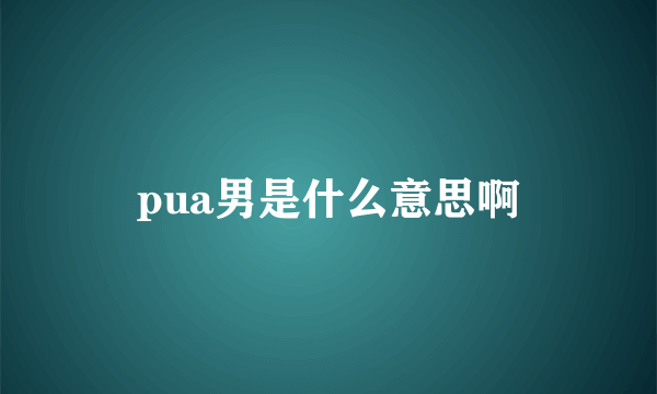 pua男是什么意思啊