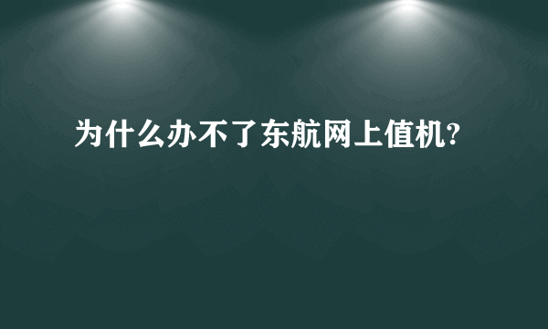 为什么办不了东航网上值机?