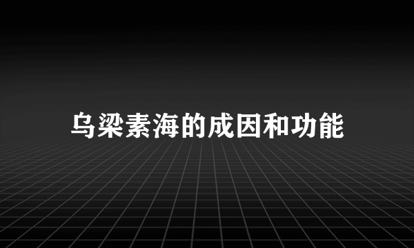 乌梁素海的成因和功能