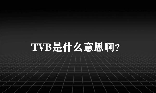 TVB是什么意思啊？