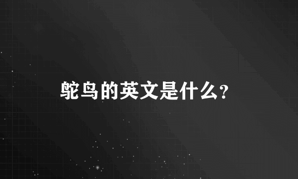 鸵鸟的英文是什么？