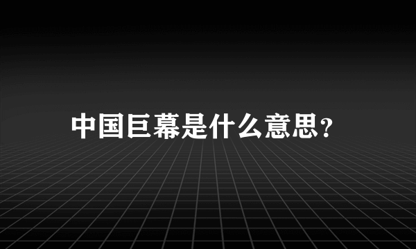 中国巨幕是什么意思？