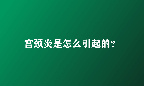 宫颈炎是怎么引起的？