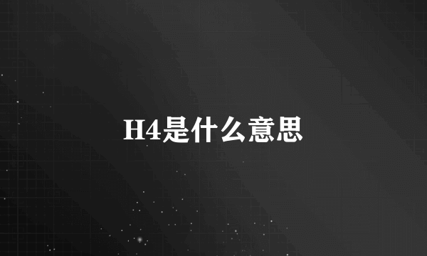 H4是什么意思