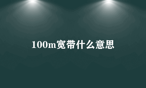 100m宽带什么意思