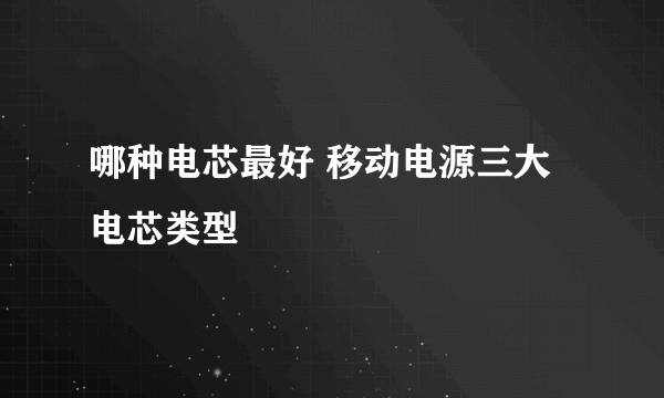 哪种电芯最好 移动电源三大电芯类型