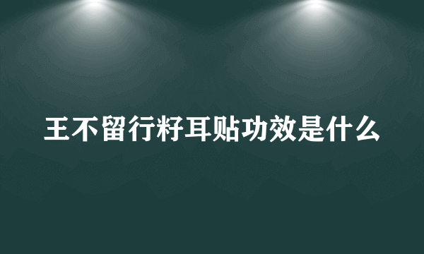 王不留行籽耳贴功效是什么